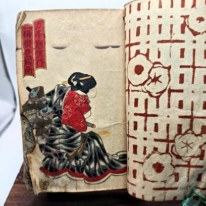 Libro Giappone Xilografia Edo 1800 Illustrato Ukiyo-e Bunko Completo